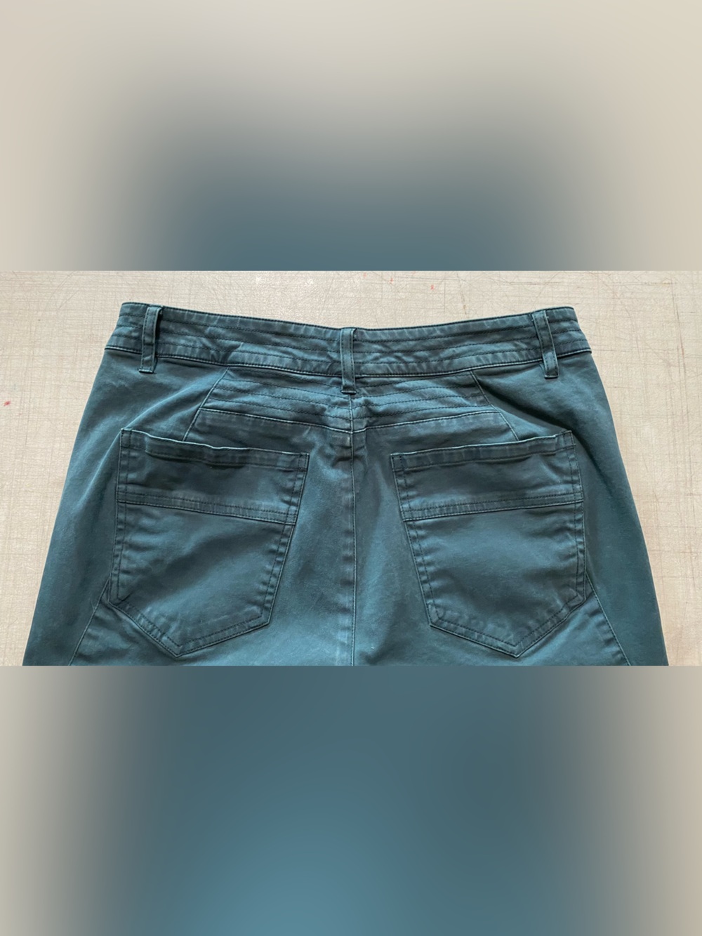 Peruvian Connection Pine Green Skinny Motorcycle Jeans women’s - Picture 6 of 12